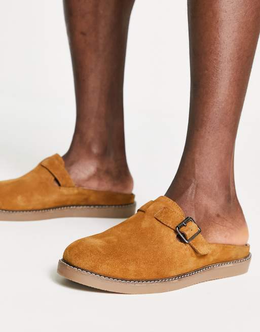 Office buckle mules in tan suede | ASOS