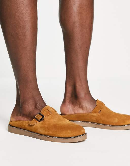 Office buckle mules in tan suede | ASOS