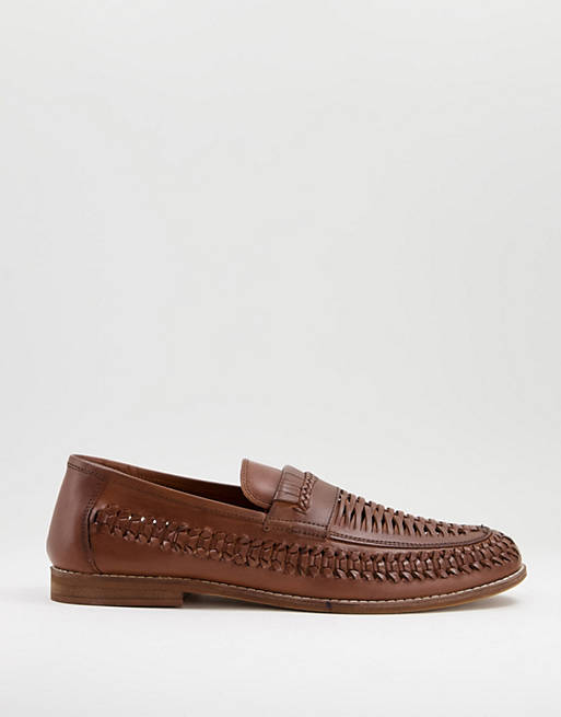 Office chiswick woven loafers in tan leather