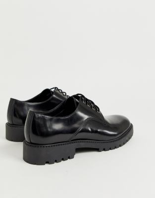 black chunky lace up shoes