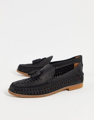 Chaussures, bottes et baskets Office - Clapton - Mocassins tissés à pampilles - Cuir noir