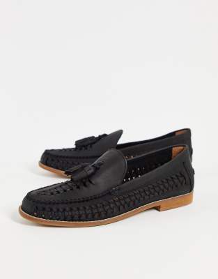 Office Office Clapton woven tassel loafers in black leather