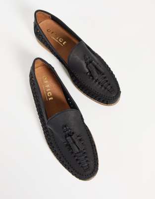 weave tassel loafers