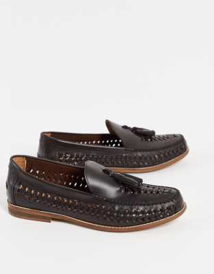 mens woven tassel loafers