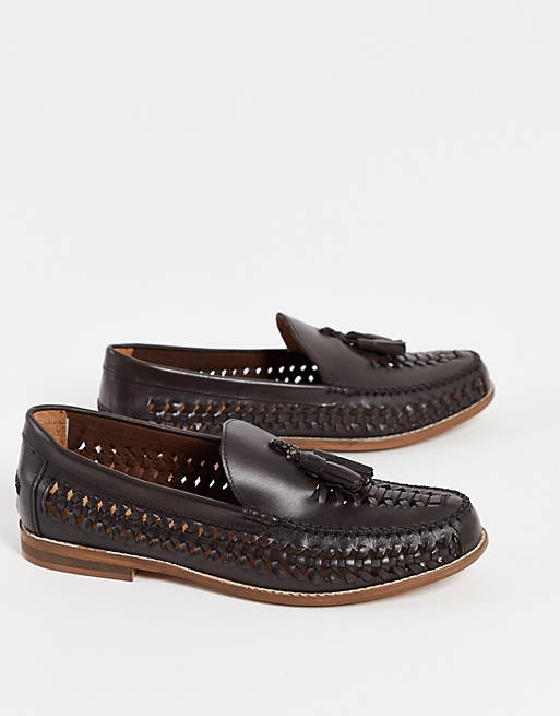 Office Clapton woven tassel loafers in brown leather