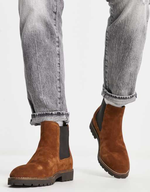 Benign støbt tavle Office cleated chelsea boots in brown suede | ASOS