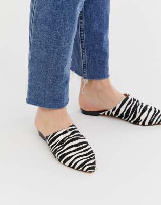 zebra print mules