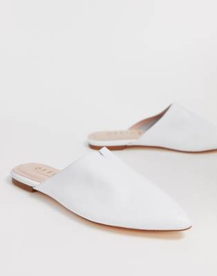 Office Faith white leather slip on 