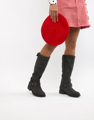 office black knee high boots