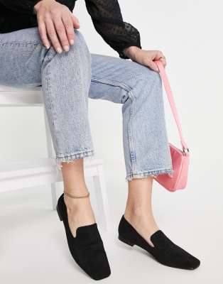 Office - Fletcher - Sorte spidse flade slip-on-sko 
