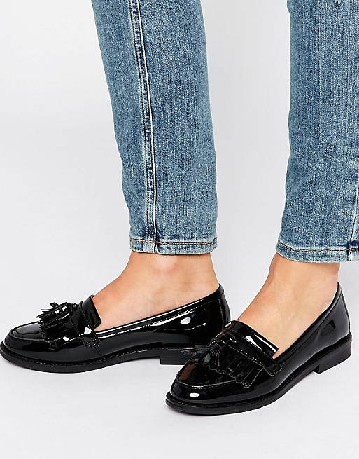 Office Frazzle Tassle Patent Loafers