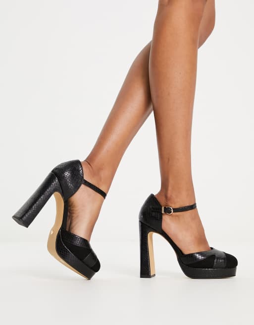 Office – Haddie – Czarne buty na obcasie i platformie 