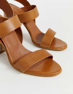 Office Hanny tan leather block heeled 