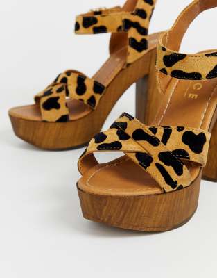 office leopard sandals