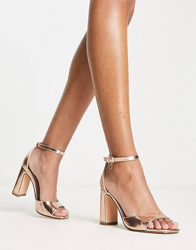 Office - hesitation heeled sandals in rose gold