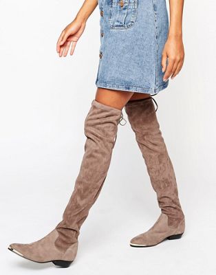 flat stretch over the knee boots
