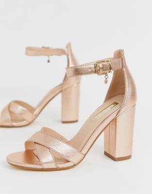 asos gold block heels