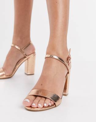 office rose gold sandals