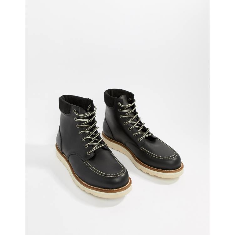 Office Idyllic hiker boots in black leather ASOS