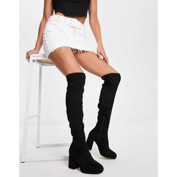 Office black knee store high boots