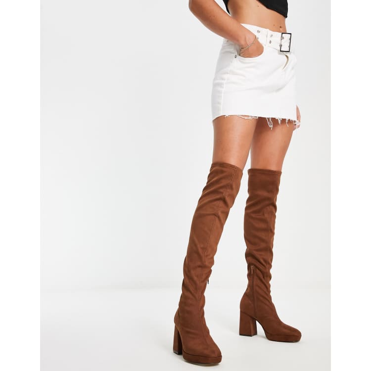 Tan knee hotsell boots women's