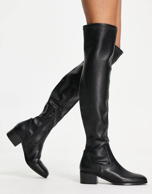 leather look boots