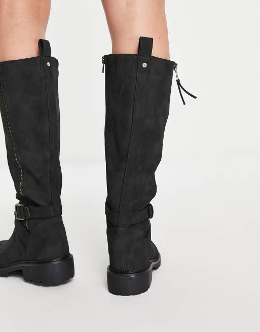 Office black best sale knee high boots