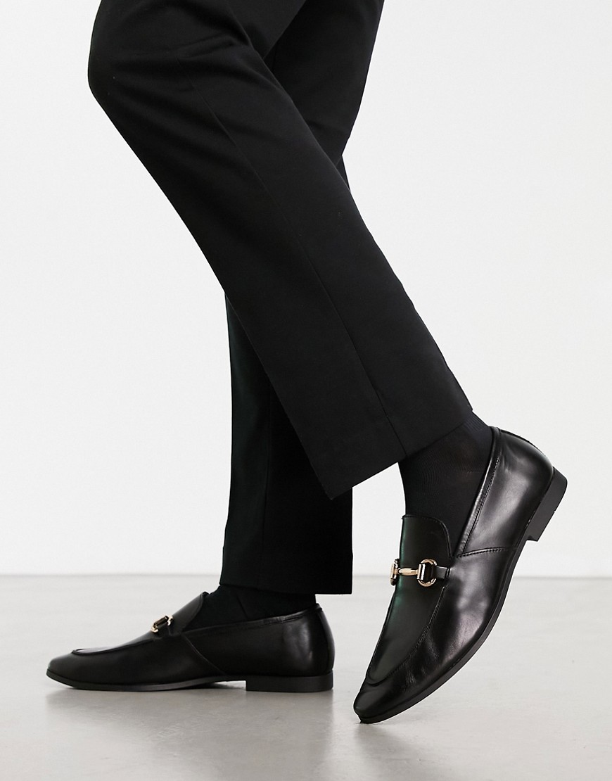 OFFICE LEMMING BAR LOAFERS IN BLACK LEATHER