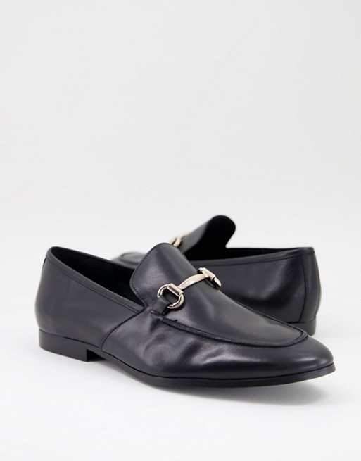 Office lemming bar loafers in black leather