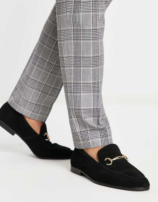 Office lemming bar loafers in black suede | ASOS