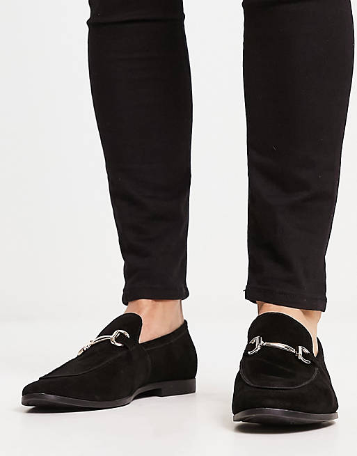 Office Lemming bar loafers in black suede 