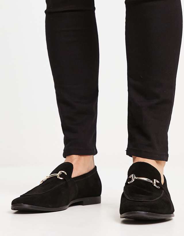 Office Lemming bar loafers in black suede