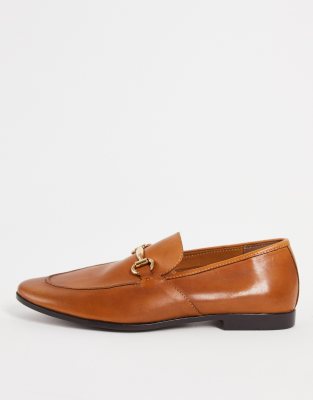 Office lemming bar loafers in tan leather