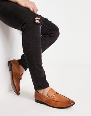 Office lemming bar loafers in tan leather