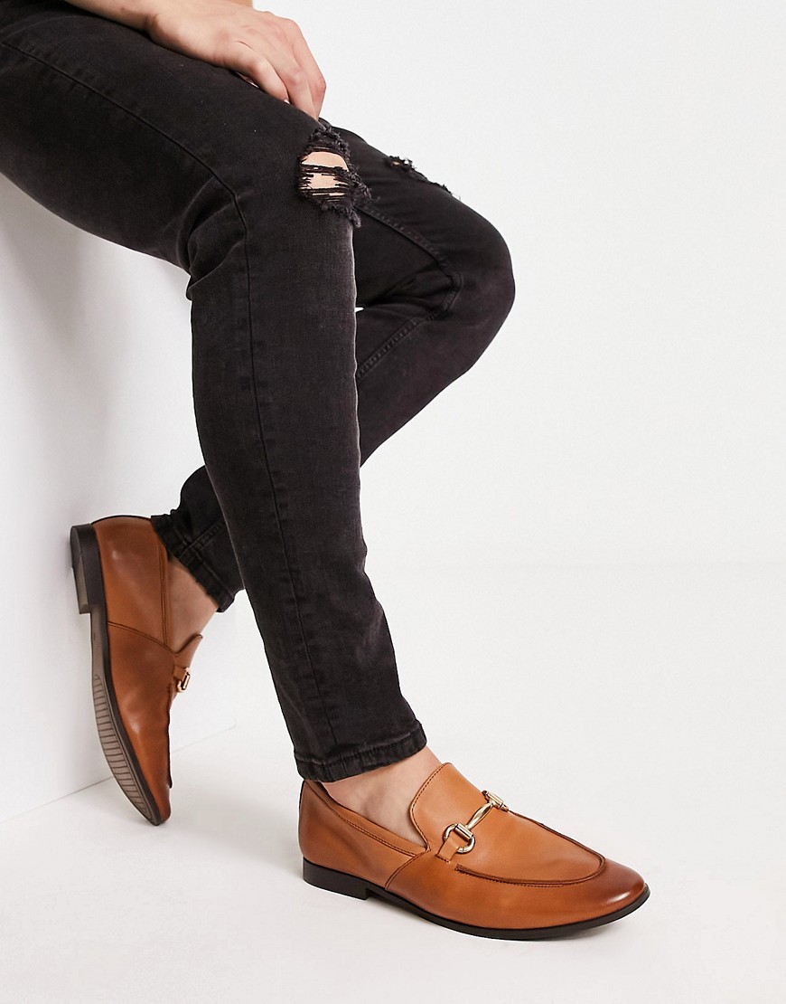 Office lemming bar loafers in tan leather-Brown
