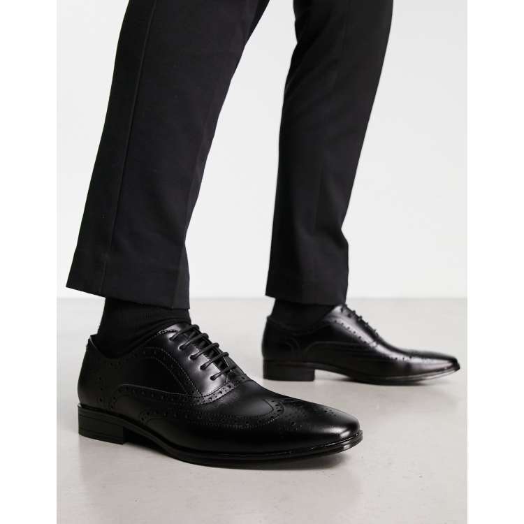 Office macro brogues in black leather ASOS