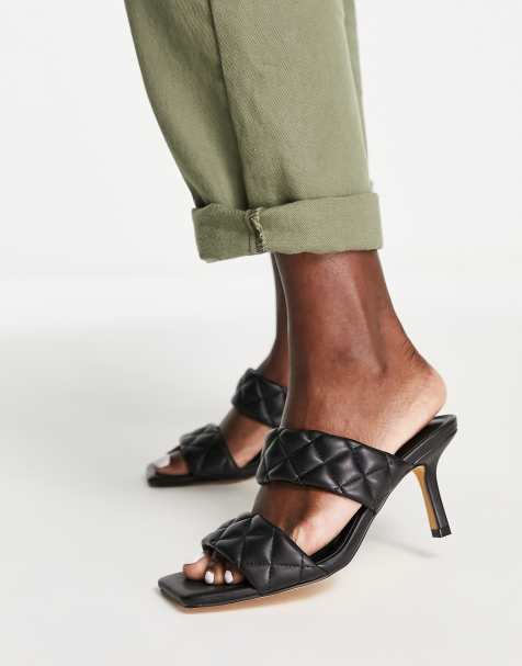 Office Madina stilletto mule heeled sandals in black - view 1