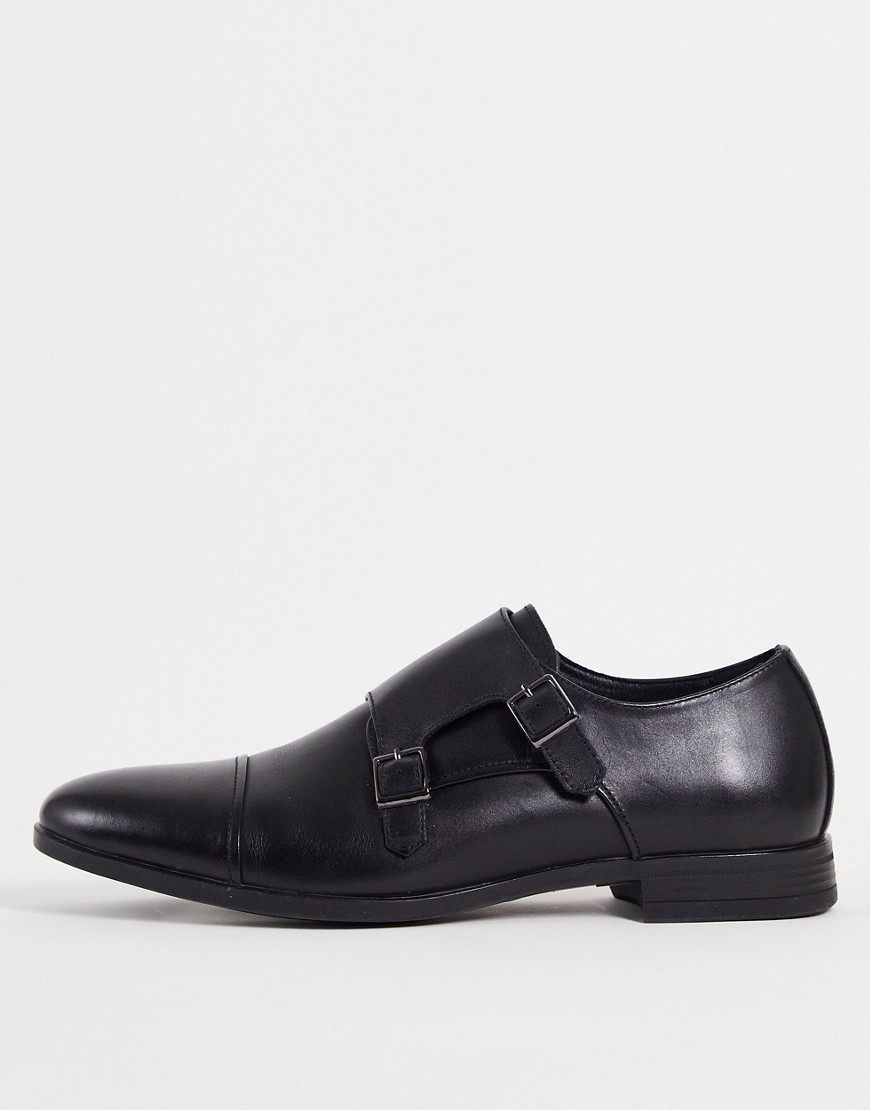 Office Madison Monk Shoes In Black Leather