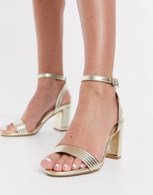 gold leather sandals heels