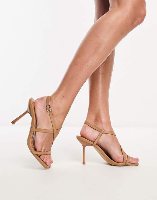 Beige hot sale strappy heels