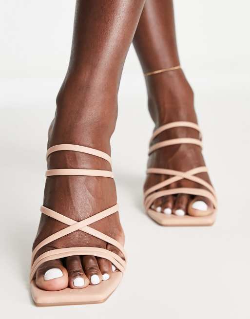 Low wedge strappy sandals hot sale