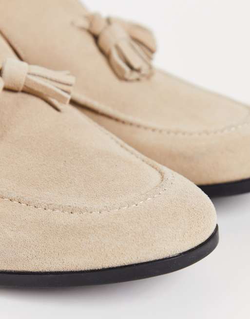 Beige cheap suede loafers