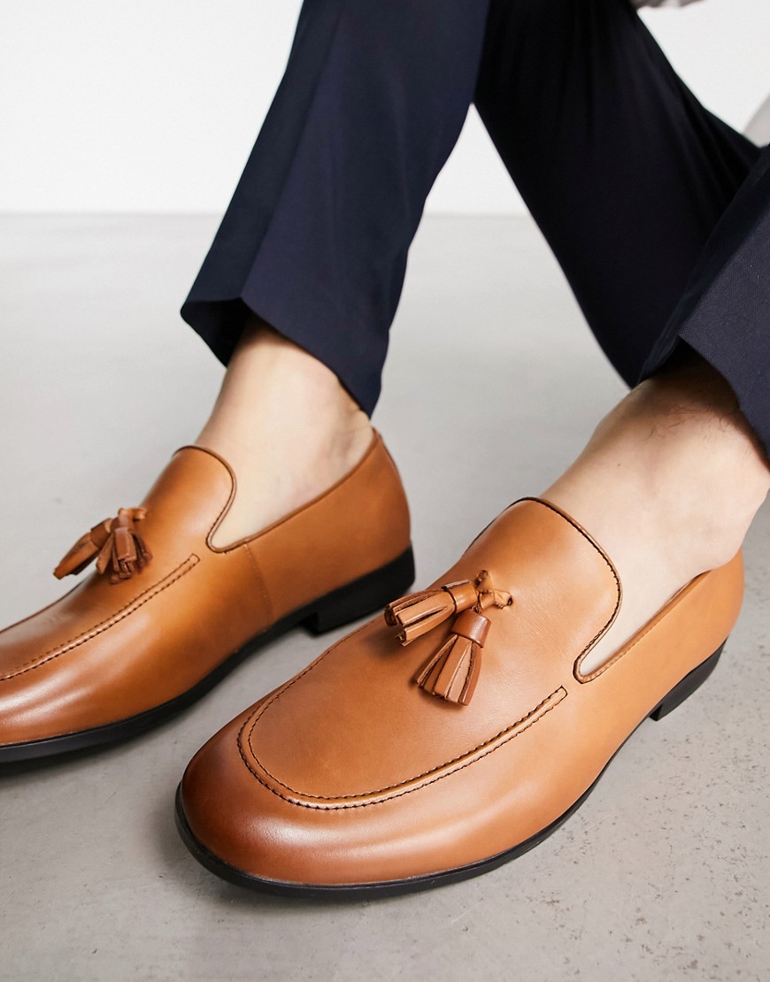 Office Manage Tassel Loafers In Tan Leather-brown