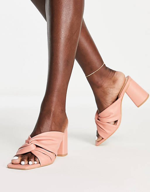 Office Manarola Mule block-heeled sandals in pink