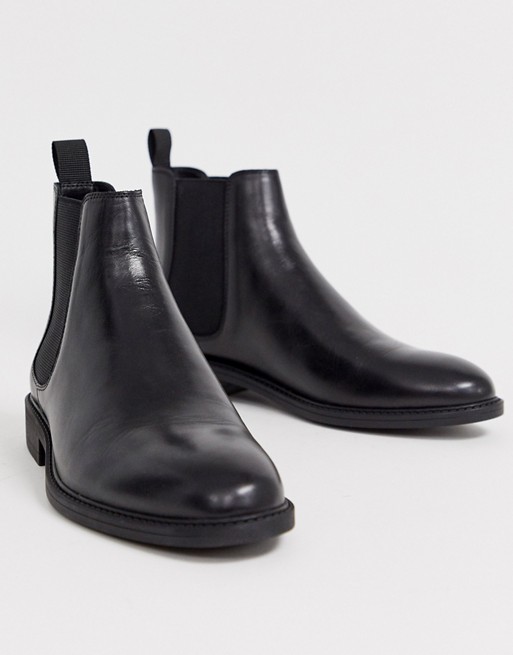 Office mannage chelsea boots in black leather