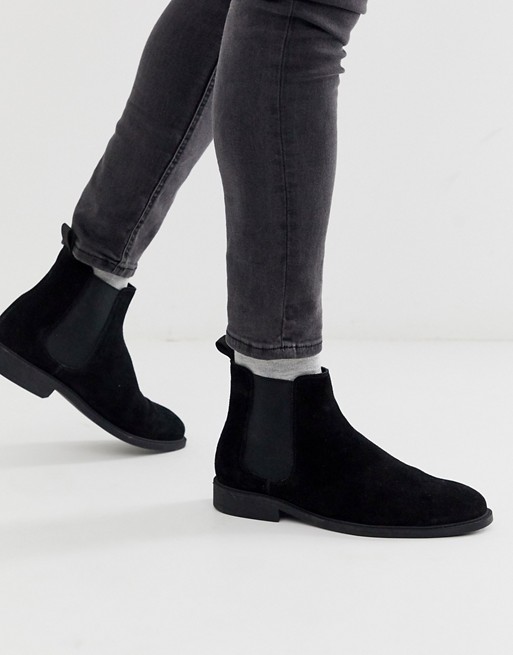 Office mannage chelsea boots in black suede