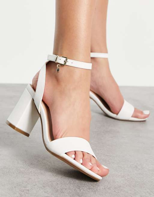 White block store heel sandals uk