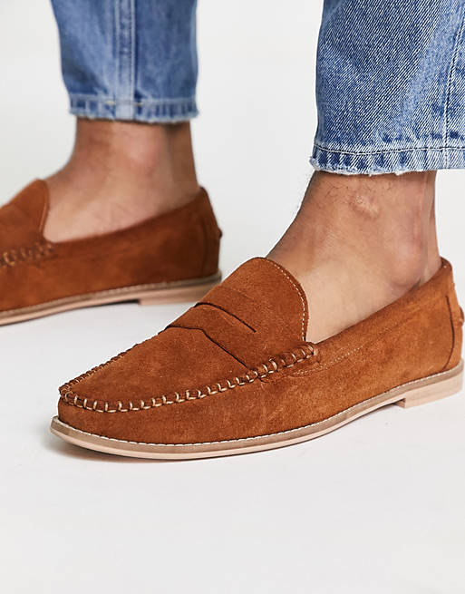 Office Marvin penny loafers in tan suede 