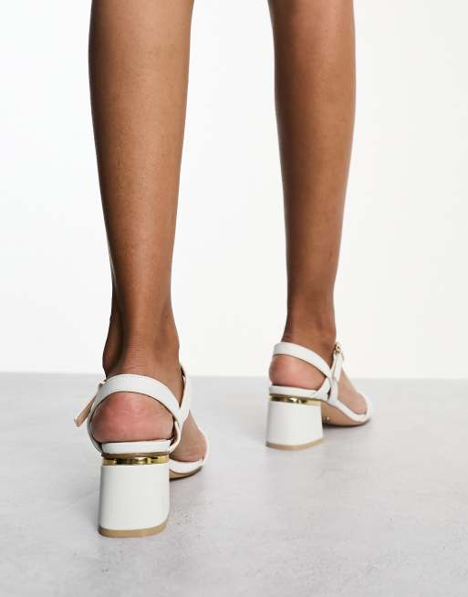 Office white deals heeled sandals