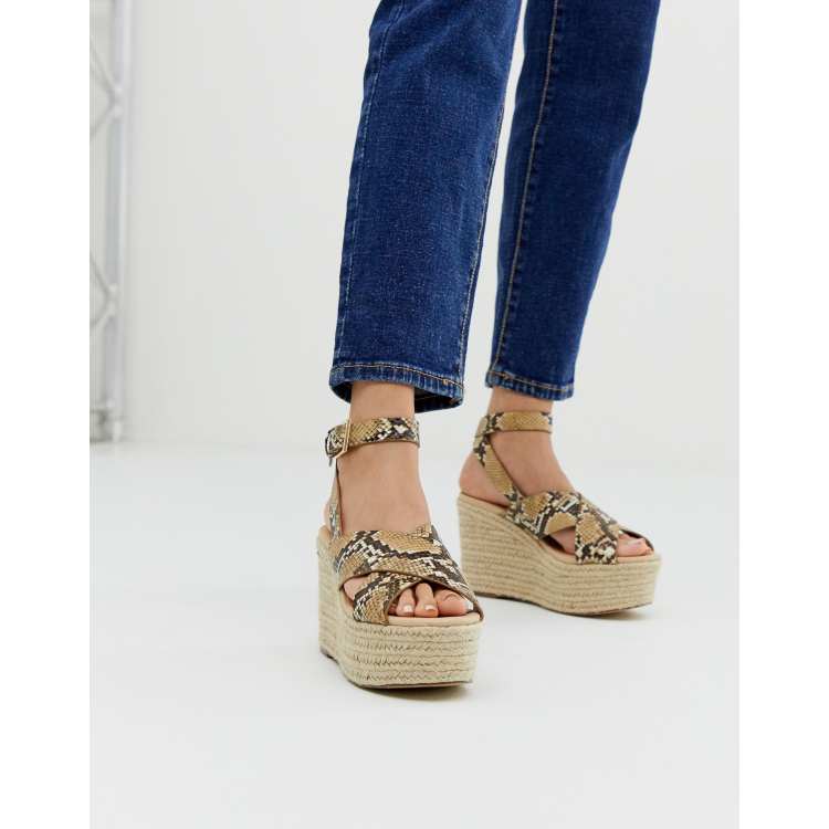 Snake print hot sale espadrille wedges